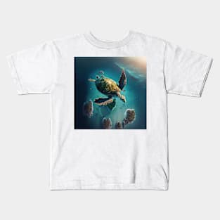 The flying turtle Kids T-Shirt